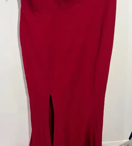 Dress the Population New  Georgina One Shoulder Crepe Gown In Garnet (Red) XXL