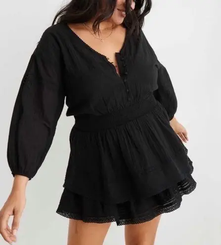 Aerie  Rock ‘N’ Ruffle Black Mini Dress XS thumbnail 1