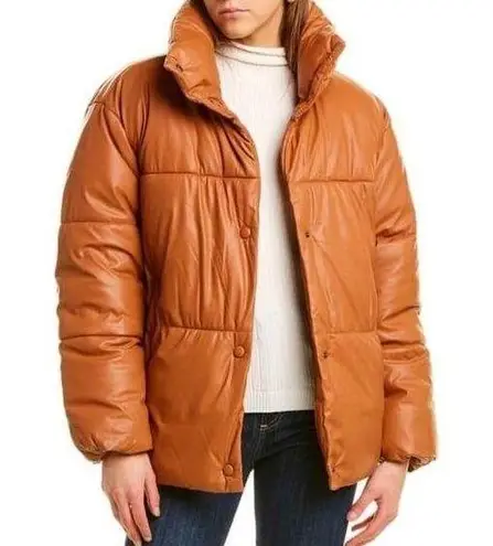 Anthropologie NVLT Oversized Faux Leather Puffer Jacket