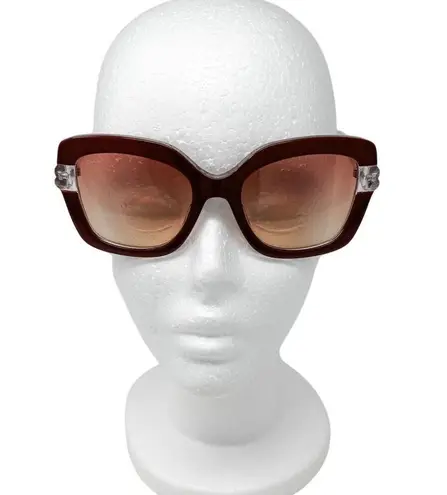Bally Oversized Square Butterfly Sunglasses Bordeaux Red with case BY0020H