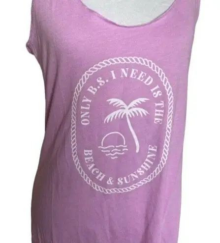 Next Level Apparel Next Level The Only BS I Need Is Beach and Sunshine Funny Summer Pink Tank Sz M