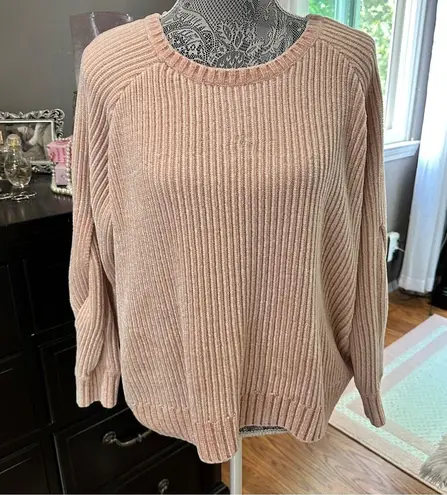Calia by Carrie Underwood Blush Pink Ribbed Chenille Sweater XL