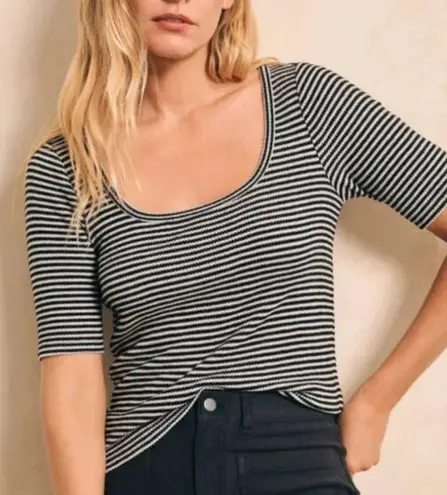 Faherty | Legend Striped Rib Tee in Wylder Stripe size XSmall