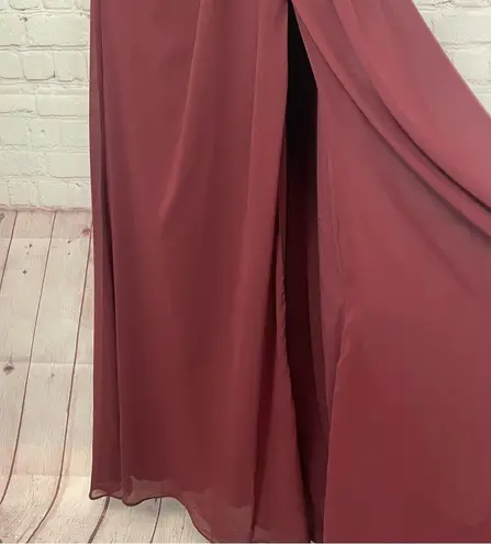 Mori Lee Maroon Maxi Gown with Spaghetti Straps Size 8 NEW prom wedding event