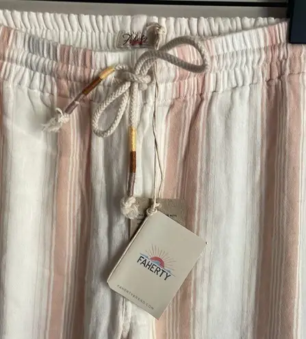 Faherty Topanga Pants Maple Serape Striped Lightweight Organic Cotton