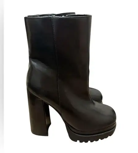 Cider CLASSIC CHUNKY HEELED ANKLE BLACK BOOTS SIZE 9.5