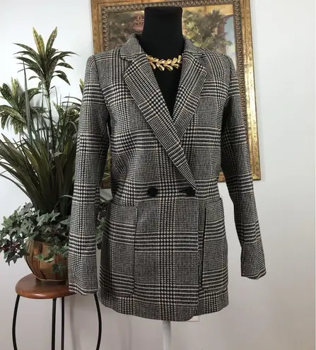 H & M Women Jacket 2 Long Sleeve Academia Old Money Executive Plaid Houndstooth Size undefined