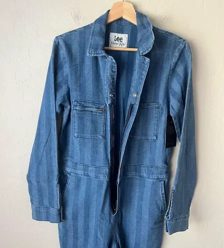 Lee  Vintage modern striped denim coveralls jumpsuit XS NWT