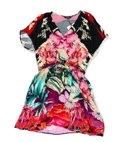 Desigual Kalawao tropical summer kimono style dress floral