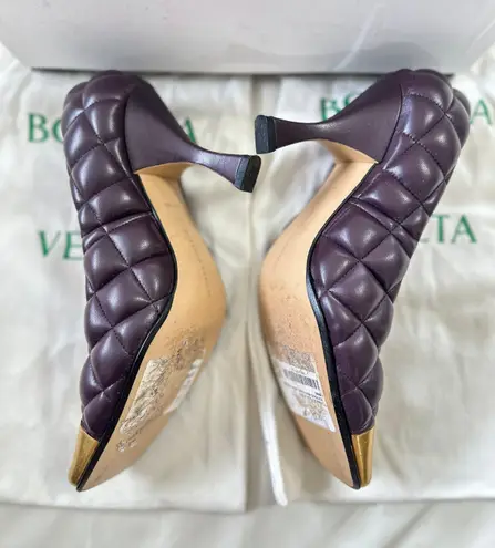 Bottega Veneta Plum Quilted Pattern Leather Pumps Heels Size 36 Shoes $1200