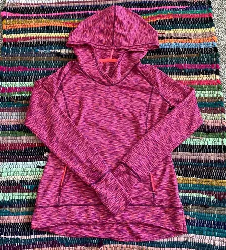Tangerine Pink Space Dye Hooded Pullover Small