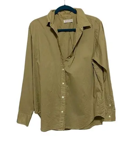 Everlane  Khaki Colored 100% Cotton Button Front Blouse