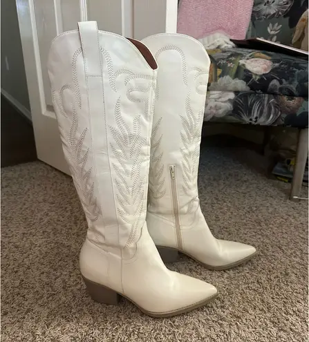 Boutique White Cowgirl Boots Tall
