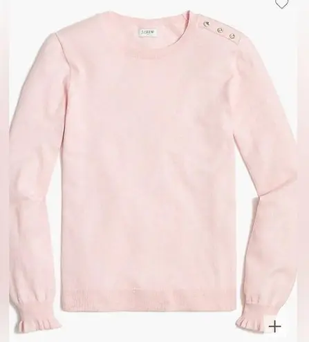 J.Crew Ruffle Rhinestone Pink Sweater