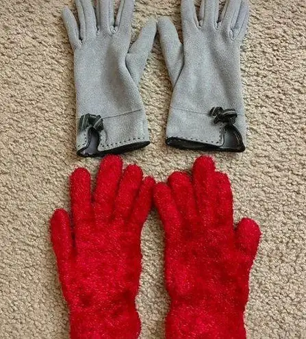 Bundle 2pcs Fashion Winter Gloves Red