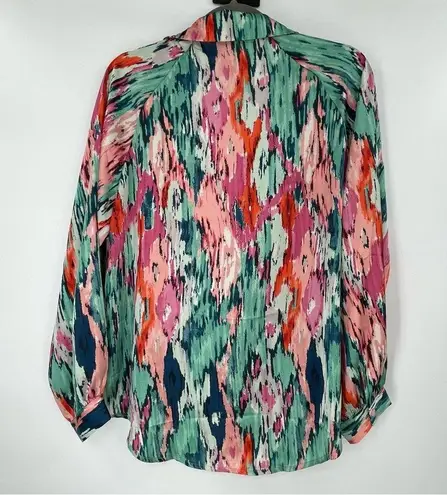 Women’s Colorful Silky Long Lantern Sleeve V