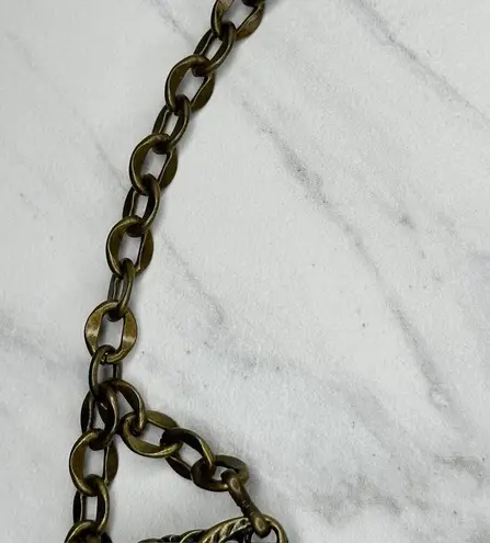 Y2K Chunky Blue Studded Flower Gold Chain Belt β¨