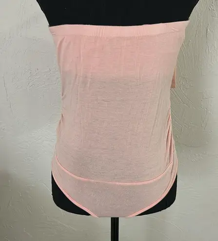 Arden B Baby pink tube top bodysuit w/ chiffon bow
