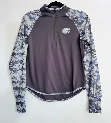 Florida Gators Colosseum Women’s OHT Military Grey Camo 1/4 Zip Pullover Size S Gray