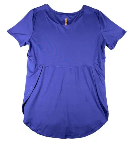 Copper Fit Pro Womens Medium Purple Short Sleeve Round Neck Flowy Shirt