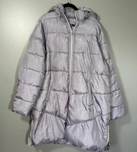 Ellos Silver Quilted Puffer Jacket Winter Coat