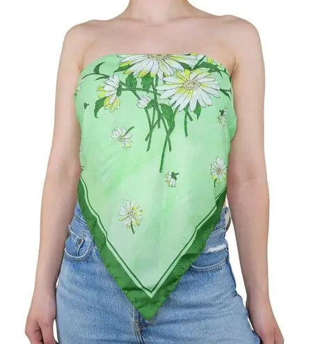 Daisy Vintage Green Flower Scarf Wraps