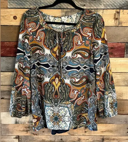 Pink Owl Paisley Poet Style Top Size Medium