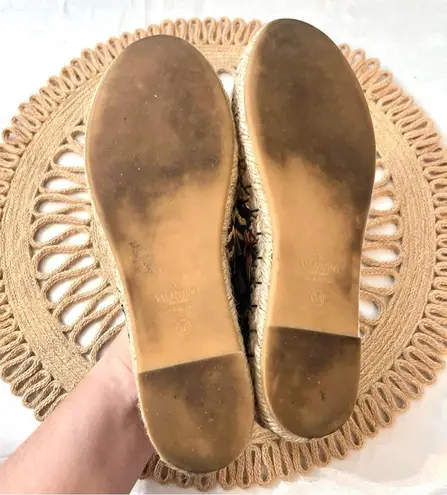 Valentino Garavani Butterfly-Embroidered Fabric Espadrilles in Black/Multi EU 36