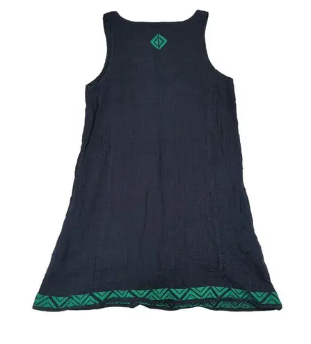 THML  Navy Blue Cotton Sundress Sleeveless Mini Women's XS Embroidery Lightweight