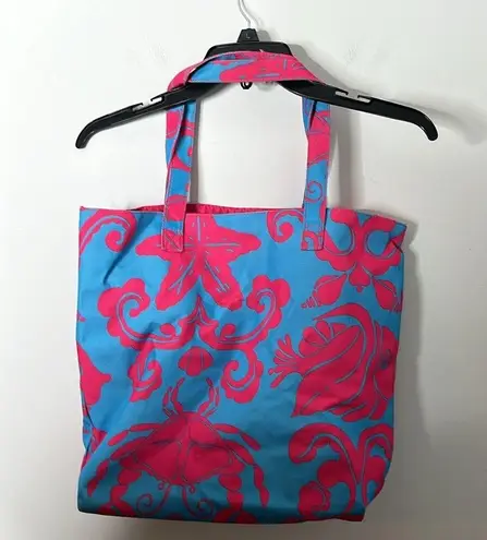 Lilly Pulitzer  Estée Lauder Blue Shell Print Beach Tote Bag