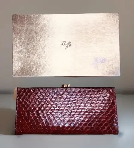 Rolf’s genuine cobra clutch wallet red leather