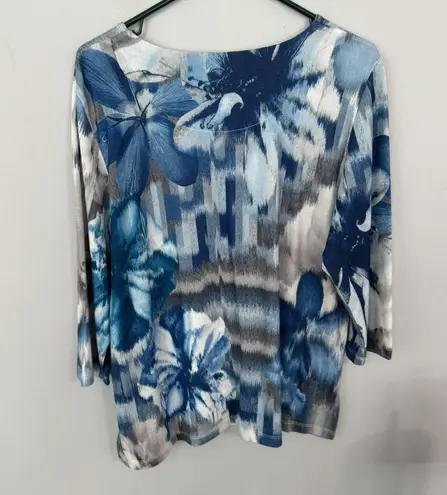 Alfred Dunner Petite Alfred Dunner 3 Piece SET Size 10 Petite Faux Blue Suede Jacket Top Pull On Pants