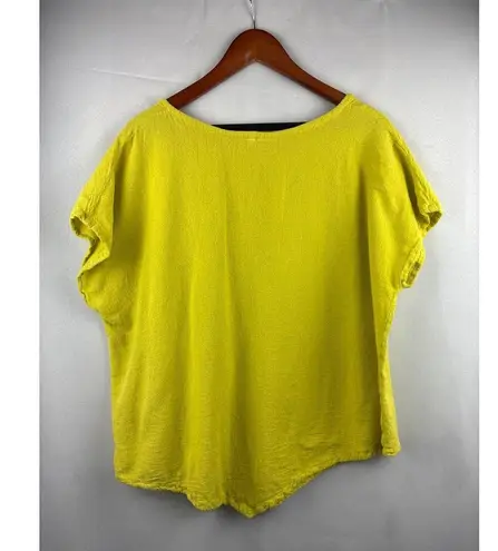 Oh My Gauze! Womens Yellow Top Size 3 100% Cotton Made In Mexico