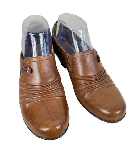 Rockport Cobb Hill Collection Adele Brown Leather Slip On Heeled Booties Size 7