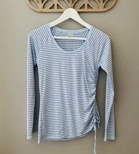 CALIA by Carrie Underwood Striped Long Sleeve Top Blue Sz Small