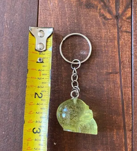 Handmade Resin Clear Yellow Skull 3” Keychain Gothic Backpack Bag Charm NEW