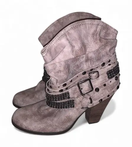 Daisy Fuentes Vickie Western Bootie Jeweled Studded Strap Detail