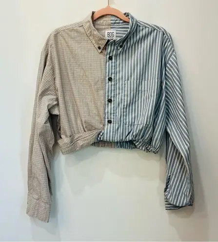 Urban Outfitters BDG  Small Mixed Media Cropped Striped Plaid sz Medium