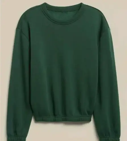 Banana Republic NWOT  COZY VELOUR-LINED BUBBLE-SLEEVE SWEATSHIRT Kelly Green