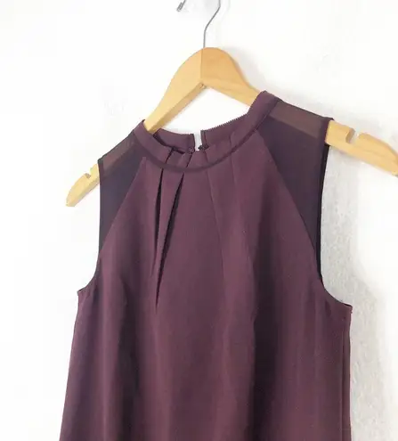 ALLSAINTS Jay Pleated Mini Dress XS Bordeaux Red Semi Sheer Casual Sleeveless