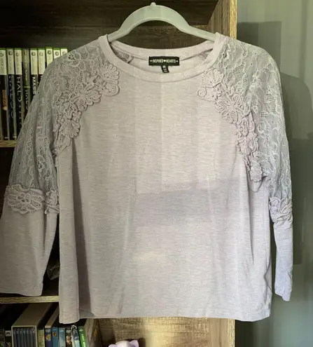 Lavender Lace Detailed Shirt Purple Size M