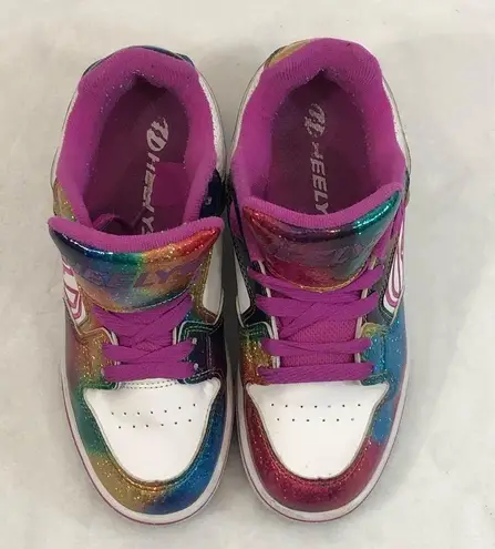 Heelys Motion Plus 77061 White Rainbow Glitter Uni Skate Shoes Youth 4 Women’s 5