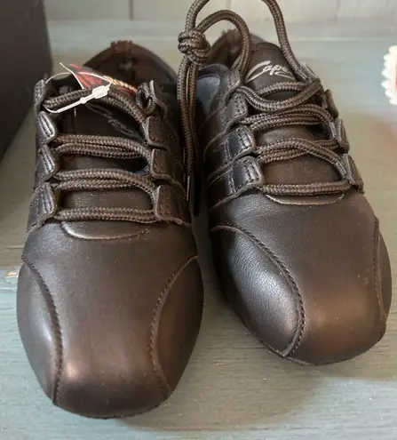 New Capezio Rider Jazz Shoe Sneaker Black PP11 Leather PowerPointe Size 6.5