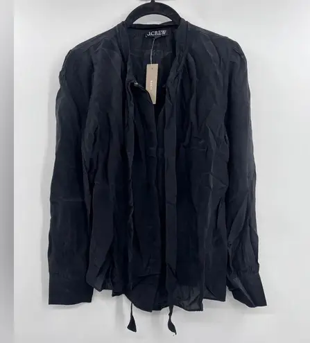 J.Crew  Tie-neck top in crepe de chine