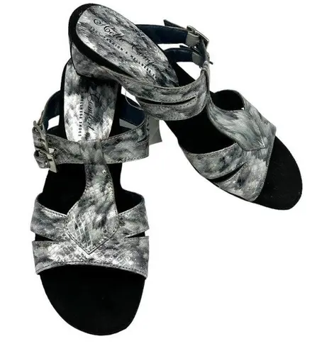 HELLE COMFORT Silver Cristi Slip On Shoes Size 6.5/7 EU Size 37