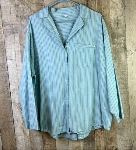 Only (Old Navy Loves You) Size 2X Blue & White Stripes Button Front Paja…