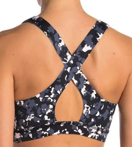 Sweaty Betty - Circuit Sports Bra Black Mini Camo Athletic Running Medium Support