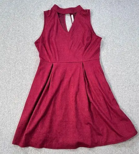 Kinnucan's Charlie O by Mini Dress Women's Large Cranberry Faux Suede Sleeveless - Image 1