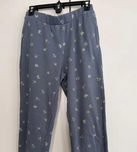 Colsie Blue Floral Sweatpants Joggers Size S Comfortable Lounge Bottoms