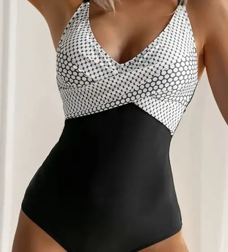 B2prity women’s large polka dot tummy control swimsuit Black